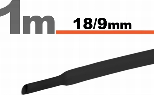 Tubo termorretráctil negro 18/9 mm