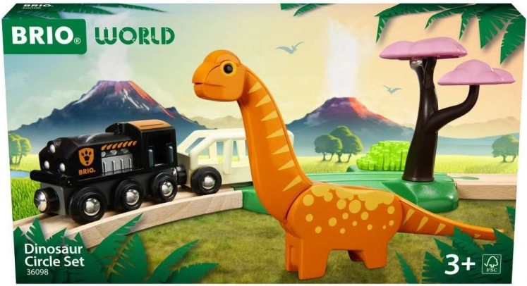 Vía ferroviaria básica de dinosaurios Brio