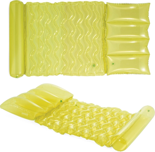Colchoneta hinchable para agua color lima INTEX 173 × 89 cm