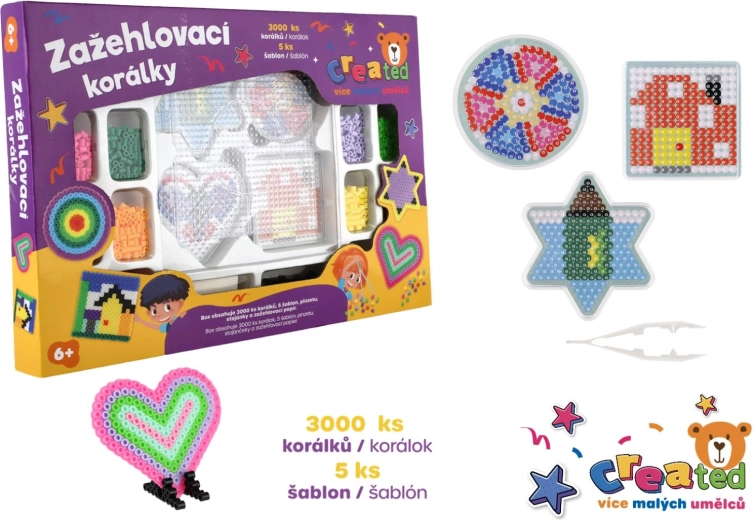 Cuentas para planchar Created – set creativo 3000 uds + 4 bases y accesorios