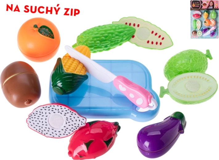 Set de frutas y verduras con velcro para niños