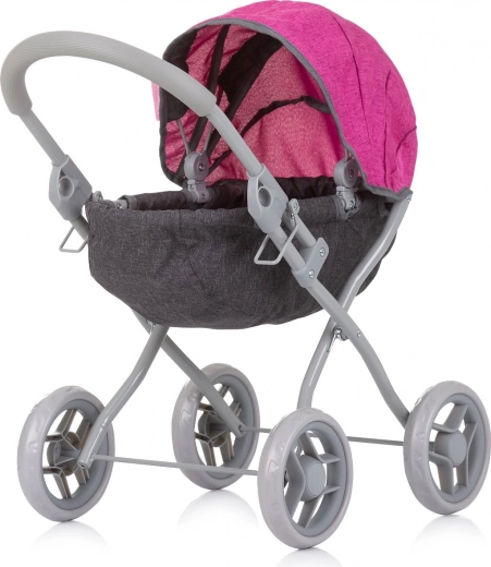 Cochecito profundo para muñecas Chipolino Daisy Grey/Pink