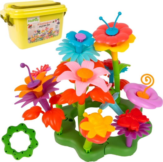 Juego de construcción de flores DIY, 73 piezas en una caja