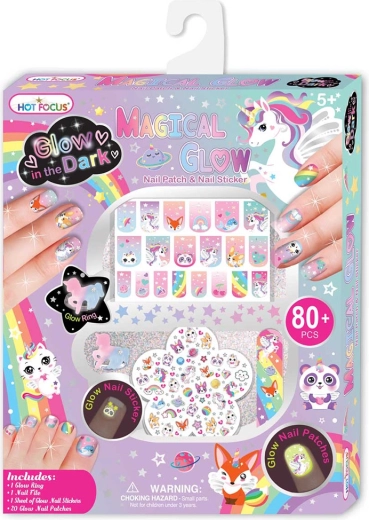 Set de uñas Animalitos que brillan en la oscuridad