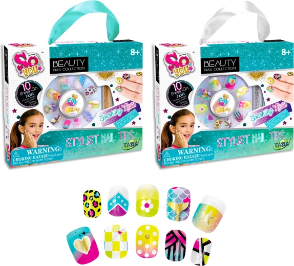 TASIA set de uñas con purpurina para niños