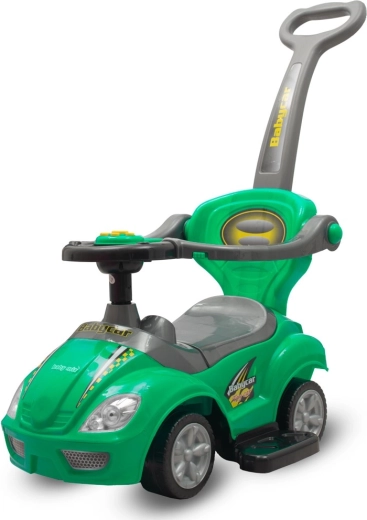 Correpasillos infantil 3 en 1 con barra de empuje BABY MIX Mega Car – verde