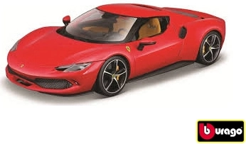 Modelo de coche metálico Bburago Ferrari 296 GTB 1:18 rojo