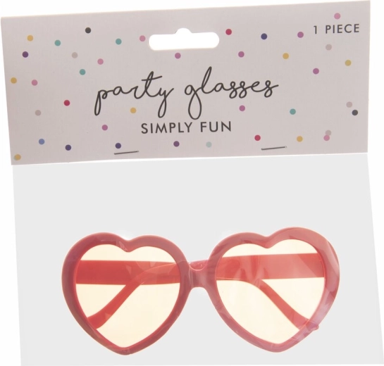 Gafas de fiesta rojas con forma de corazón