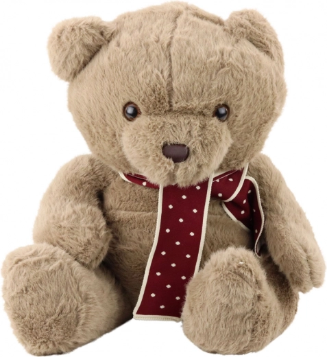 Oso de Peluche con Bufanda de Lunares Marrón Claro 45 cm