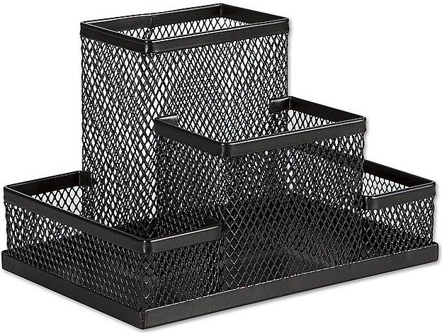 Soporte metálico universal para material de escritura, negro
