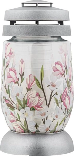 Linterna funeraria con motivo de magnolia 22 cm, duración 36 h