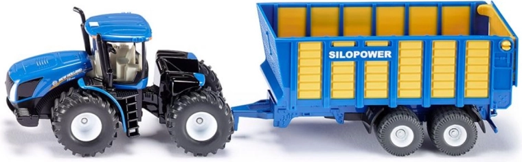 Tractor Siku NEW HOLLAND con remolque 1:50