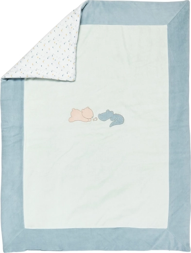Nattou manta de algodón reversible 135 × 100 cm Romeo, Jules & Sally