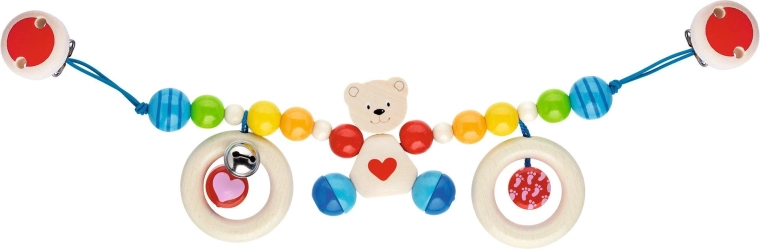 Cadena para cochecito con corazón y osito