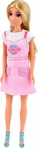 Muñeca Anlily de 30 cm con cabello rubio y vestido rosa