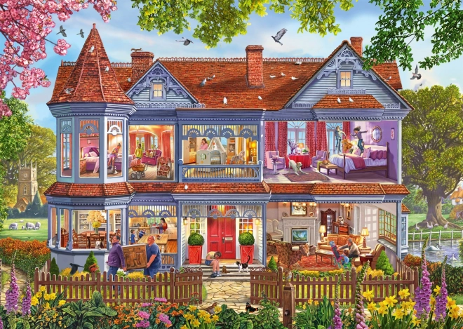 Puzzle Casa en primavera 1000 piezas