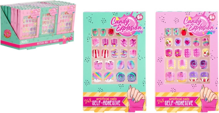 Create It! Candy uñas postizas adhesivas de colores