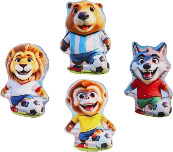 Almohada de peluche de animal futbolista 16,5 cm