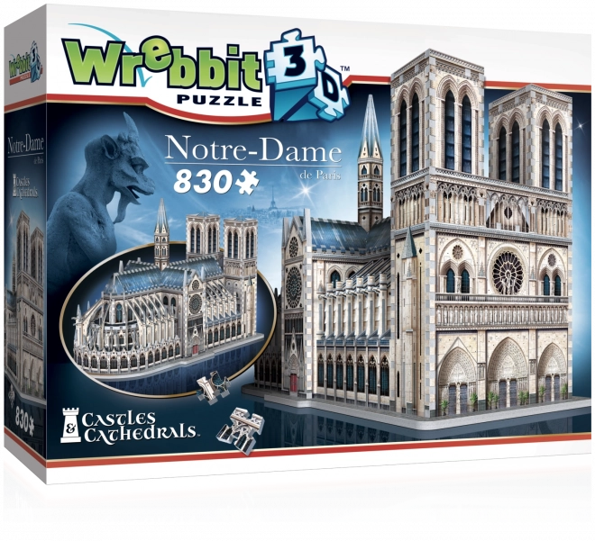 Puzle 3D de la catedral de Notre‑Dame de WREBBIT, 830 piezas