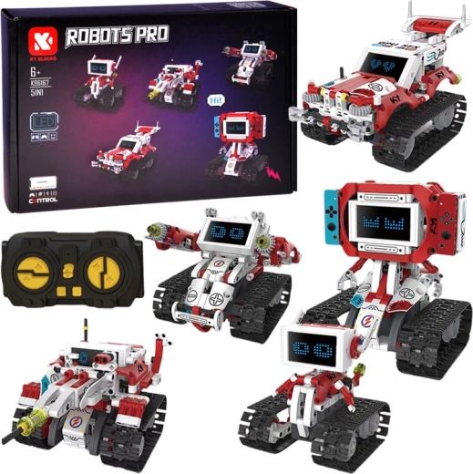Robots Pro kit de construcción de robots 5 en 1 con control remoto y pantalla LED