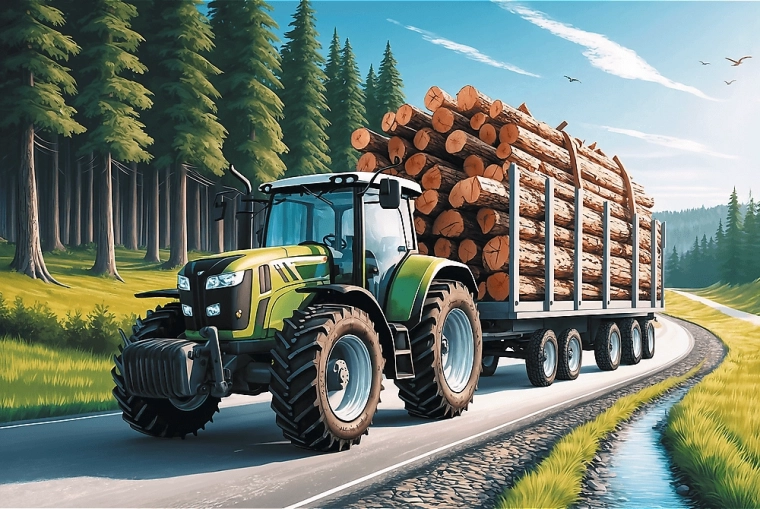 Puzzle Tractor Forestal 100 piezas