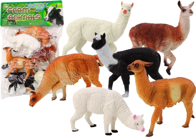 Juego de figuras de alpacas y llamas, 6 uds.
