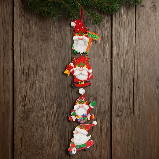 Decoración navideña colgante con duendes, 75 cm