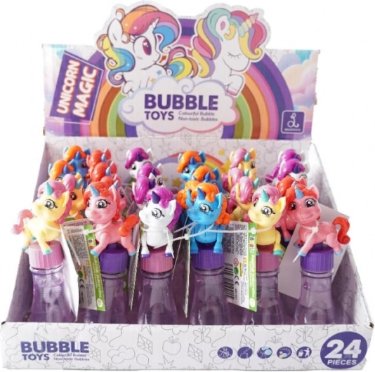Pompas de jabón con unicornio 2 en 1: burbujas y juguete desmontable