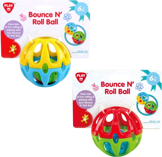 Pelota de goma saltarina Playgo con cascabel para niños