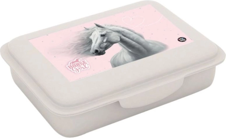 Caja para el almuerzo con compartimento caballo romántico