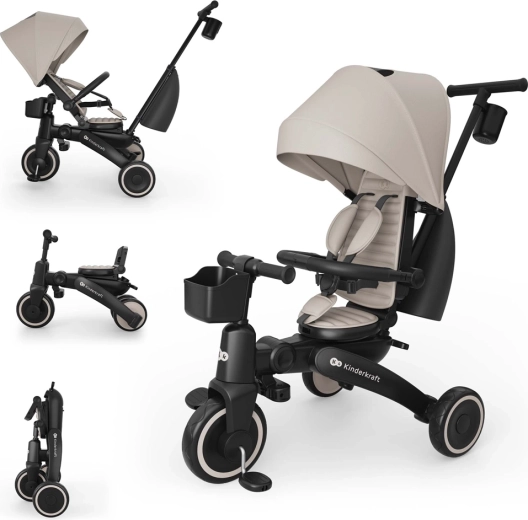 Kinderkraft jazz 3 triciclo plegable beige