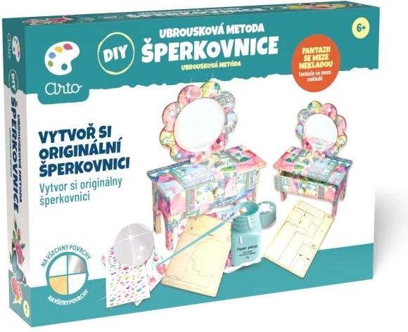 Arto DIY joyero de madera – técnica de servilleta (decoupage)