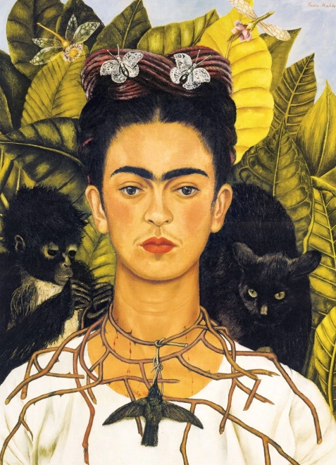 Puzle Retrato de Frida Kahlo con collar de espinas 1000 piezas