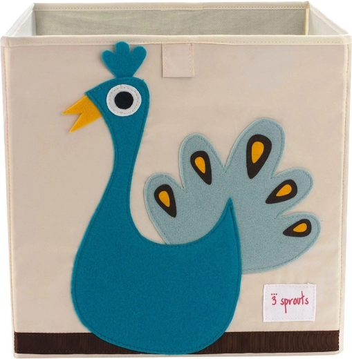 3 Sprouts caja de almacenamiento pavo real azul