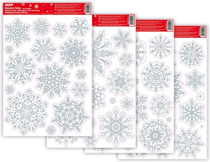 Láminas adhesivas navideñas para ventana con purpurina 20x30 cm