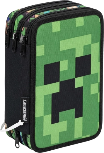 Estuche de tres compartimentos con equipamiento Minecraft Creeper
