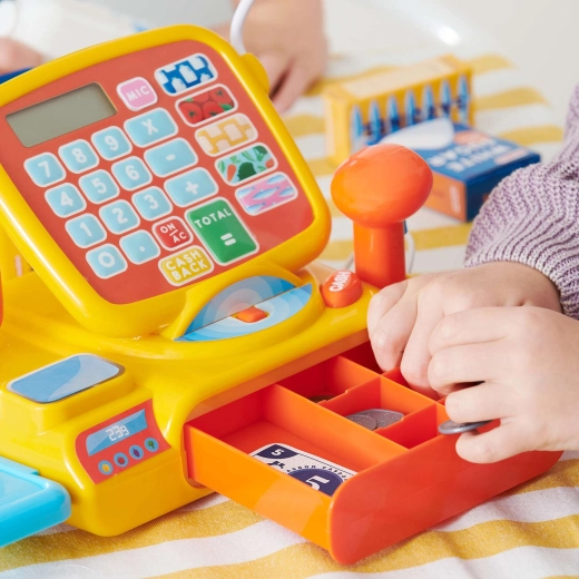 Pantalla con calculadora y botones de productos