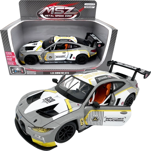 Modelo metálico 1:24 BMW M4 GT3 – gris plateado