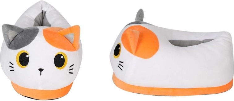 Zapatillas de felpa de gato naranja