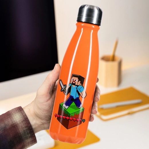 Botella de acero inoxidable Minecraft 600 ml