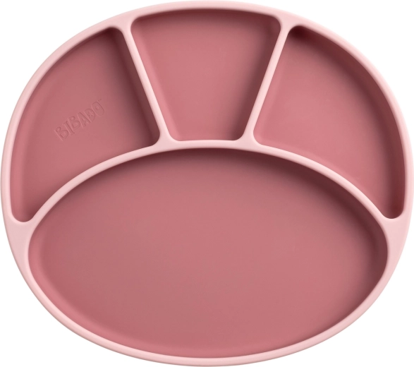 Bibado plato dividido de silicona con ventosa blush - 1 pieza