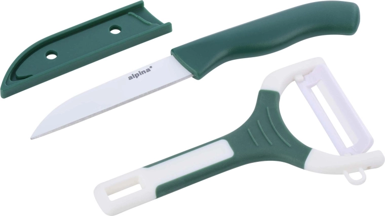 Set de cocina ALPINA – cuchillo y pelador, mezcla de colores