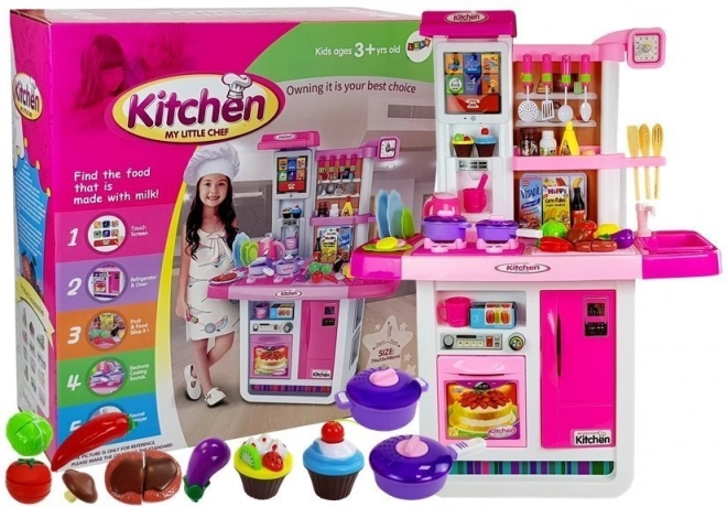 Cocina infantil rosa con agua y sonidos