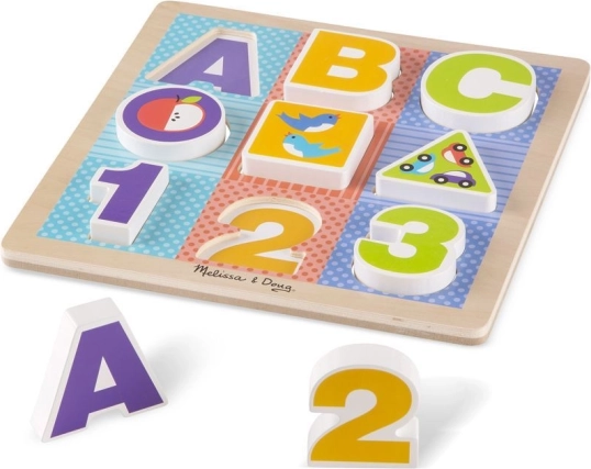 Puzle de madera ABC-123 para niños pequeños