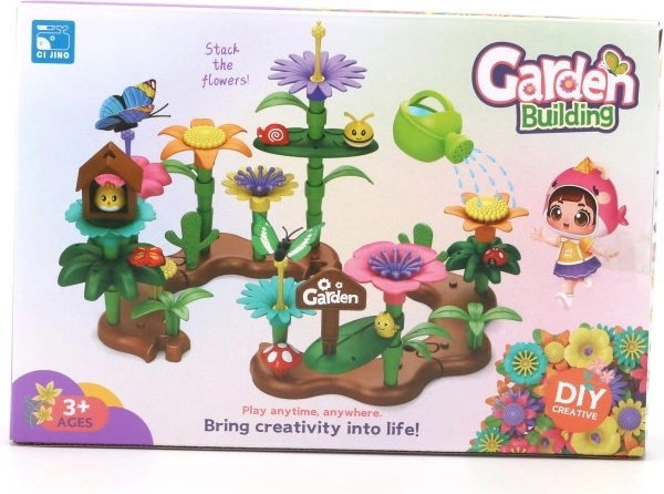 Kit de construcción creativa Jardín alegre con animalitos (71 piezas)