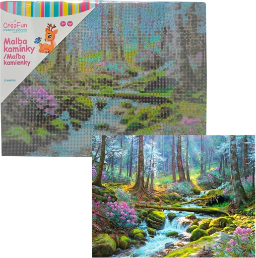Pintura con diamantes Arroyo del bosque 30 × 40 cm