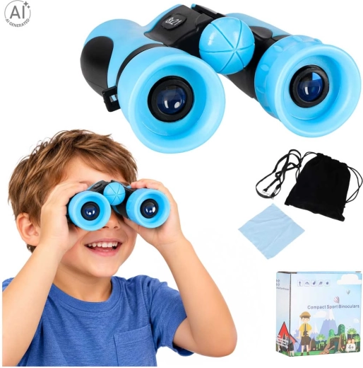Prismáticos infantiles 8×21 mm con funda, azules