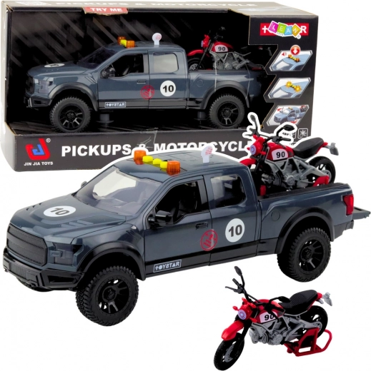 Pick-up con motocicleta con efectos de luz y sonido