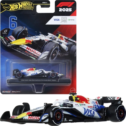 Hot Wheels Premium Fórmula 1 monoplaza 2025 Visa Cash App Racing Bulls Isack Hadjar #6 - 1 pieza