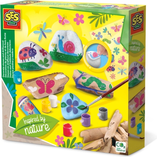 Pintura de piedras y ramitas eco